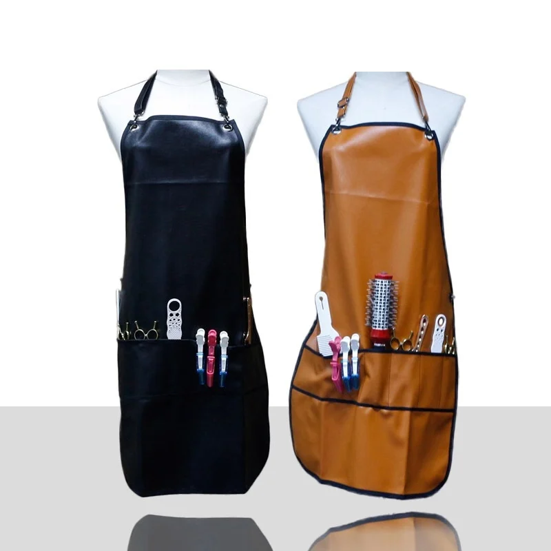 Salon Apron Barista Bartender Chef Hairdressing Apron Catering PU Uniform Work Wear Anti-Dirty Overalls Kitchen/Restaurant Apron