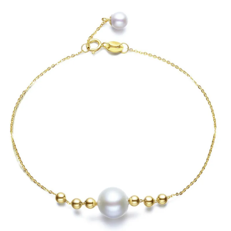 MADALENA SARARA 18k Gold Girl's Bracelet Korean Style Freshwater Pearl Bracelet DIY Women Jewelry Making