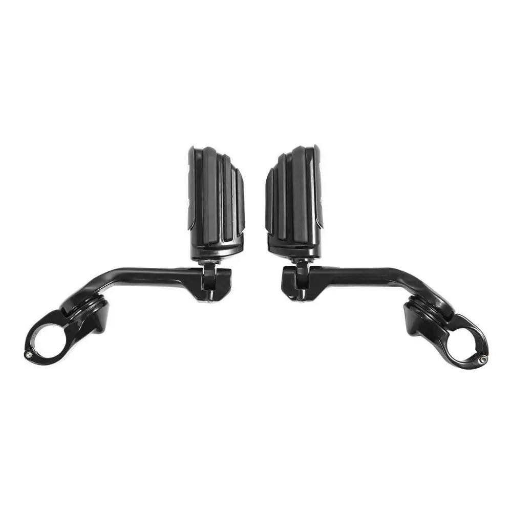 

Motorcycle 1-1/4" Bar Long Angled Adjustable Highway Footpegs Footrest Mount For Honda Harley Suzuki