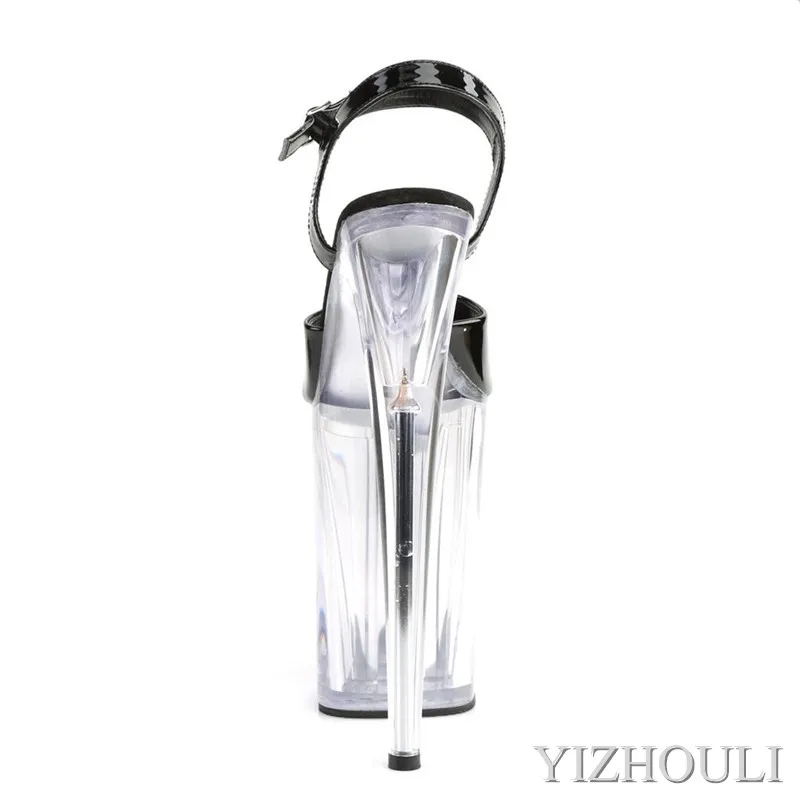 صنادل الرقص على شكل عمود للفتيات في الحفلات، كعب كريستالي بإبزيم مثقوب 20 سم، كعب عالي موديل 8 بوصات، أحذية رقص #2