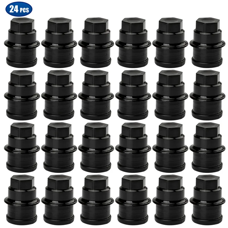 

24PCS OEM 12472838 Black Wheel Nut Cap Covers 22mm For Chevrolet For Cadillac For GMC C1500 C2500 9597158 15767268 AM-1501915936