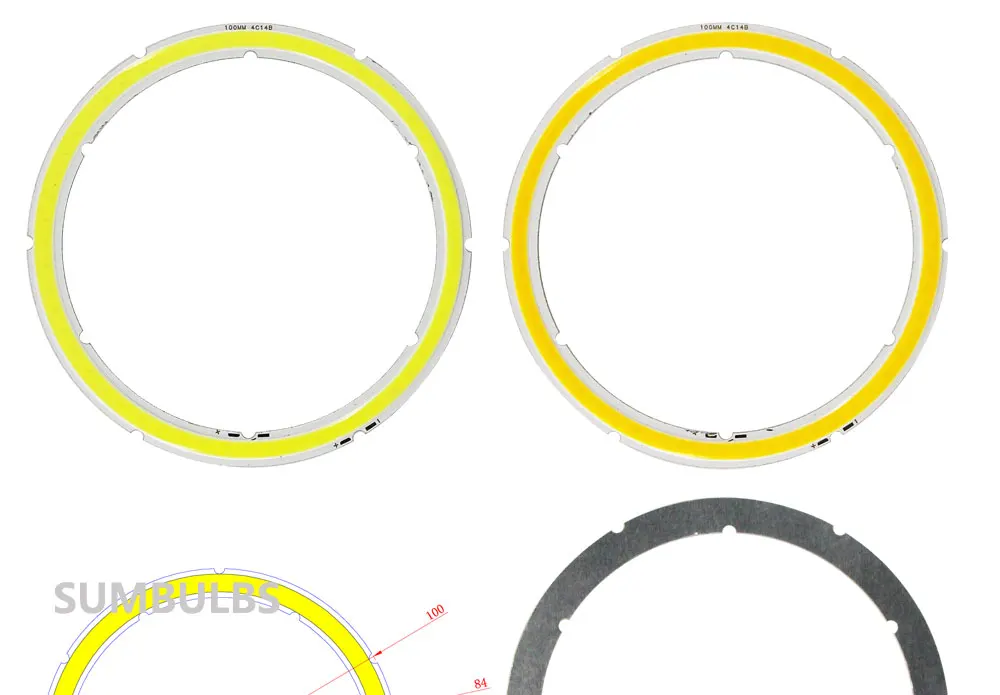 2W-12W Angel Eyes LED COB Light Source Annual Shape 12V DC 20mm-120mm COB Ring LED Cold Warm White Light Source for DIY Bulb