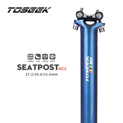 TOSEEK Carbon Seatpost Dazzle Blue to Purple Mtb Seatpost Offset 0mm Bike Seatpost Carbon 27.2/30.8/31.6mm Bicycle Seat Post