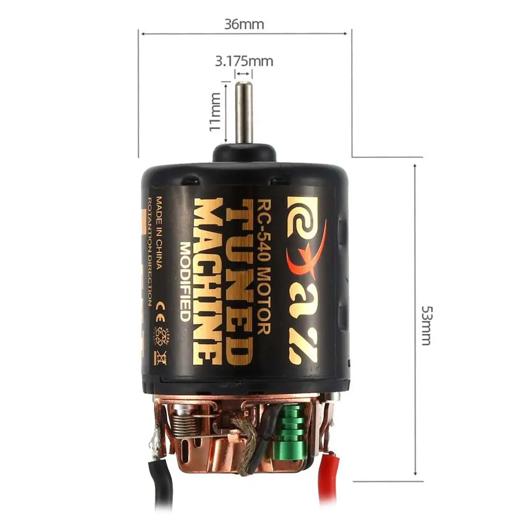 YSIDO 540 Combo Brushed Motor 55T 45T 35T 60A ESC for 1/10 Off-Road Rock Crawler Climbing RC Car Traxxas TRX4 Axial SCX10