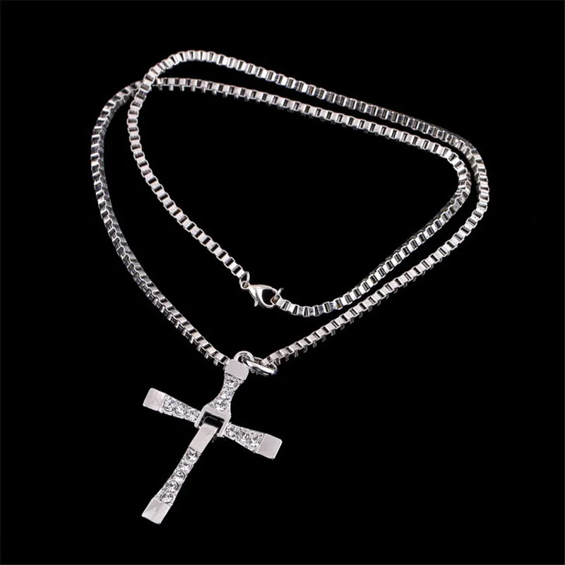 Fashion Male Necklaces & Pendants Fashion Movie Jewelry The Fast and The Furious Toretto Men Classic Cross Pendant Necklace