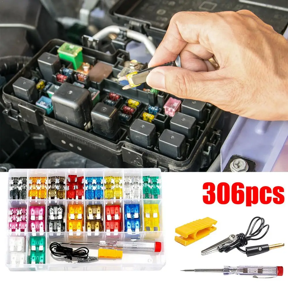 Car Fuses Assortment Kit 306Pcs Mini Alloy Fuse Car Boat Replacement Fuses Multi-Function Car Fuse For Vehicle Use 2A 3A 5A 7.5