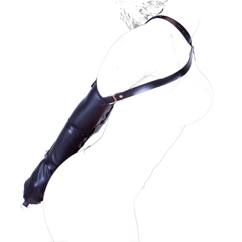 Leather Single Armbinder Over Shoulder Restraints Strap Gloves Sex Toys with Zipper for Adults Games Fetish Bdsm Bondage