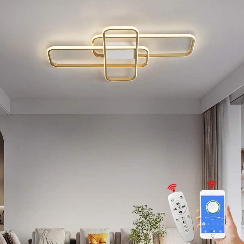 Modern Led Ceiling Lights Lamp For Living Room Bedroom Study Room Indoor AC85-265V Black or Gold Color Ceiling Lamp Lighting