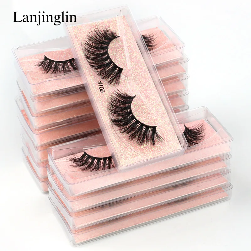 10/20/50/100 Pairs 3D Mink Lashes Natural Eyelashes Dramatic False Eyelashes Faux Cils Makeup Wholesale Fake Eyelash Extension