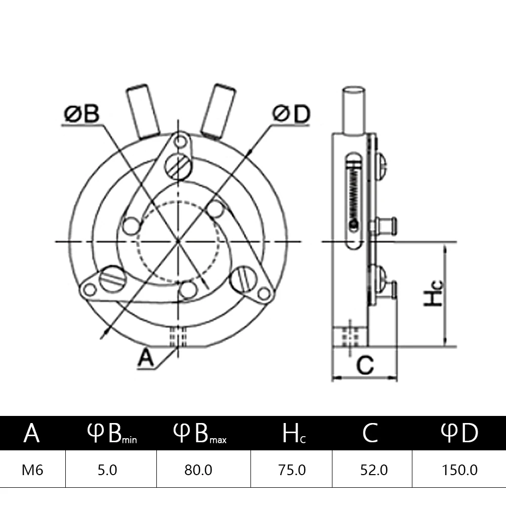 Self centering lens holder Clamping D5-80mm Adjustable diameter Physical optics experiment Optically adjustable frame