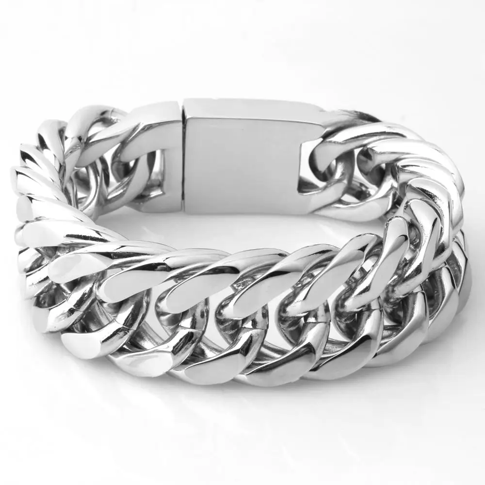 

Gothic Retro Style Mens Bracelets Stainless Steel Link Curb Chain Bracelet For Men Punk Fashion Jewelry