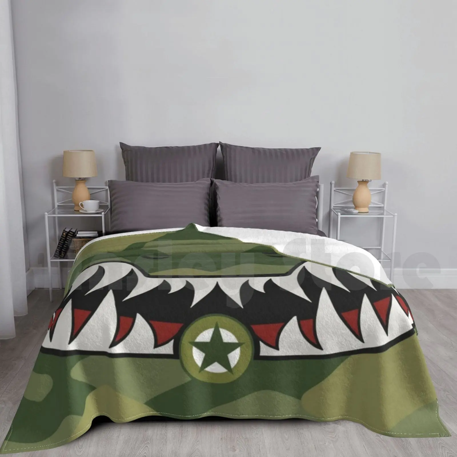 

Одеяло «Истребитель акулы» для дивана-кровати, путешествий, «Истребитель акулы», пилот-самолет, военный A10 Warthog A10 Thunderbolt