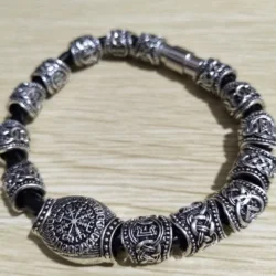 Norse Runes Beads Punk Jewelry Viking Bracelet For Men Bangels Women Runas Vikingas Decoracion Accessories