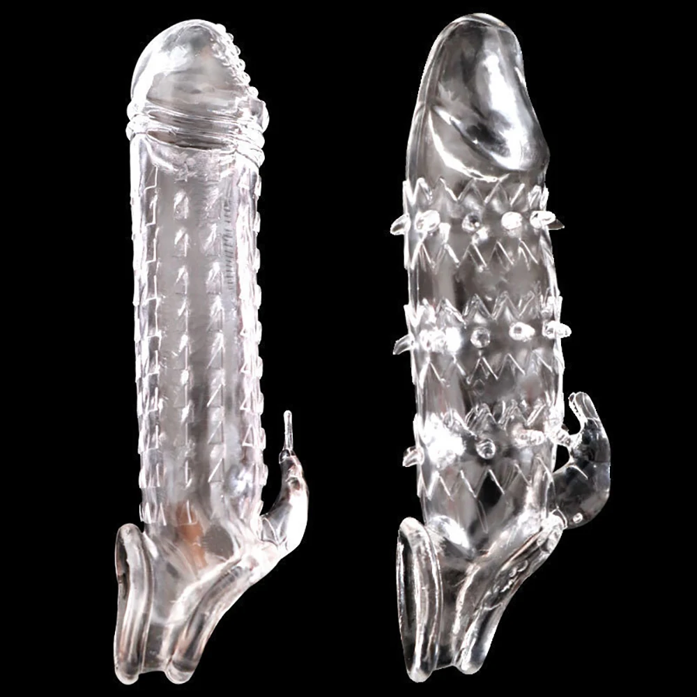 New Erotic Toys For Men Reusable Condom Crystal Penis Sleeve G Spot Stimulation Cock Sleeve Delayed Ejaculation Sex Toys For Men