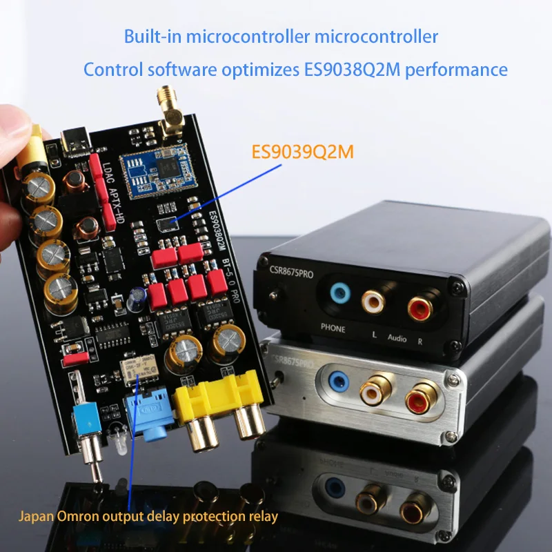 QCC5125 Bluetooth 5.1 Receiver ES9038Q2M Decode HiFi Audio Board Adapter LDAC+APTX HD Wireless HiFi Audio Module DAC