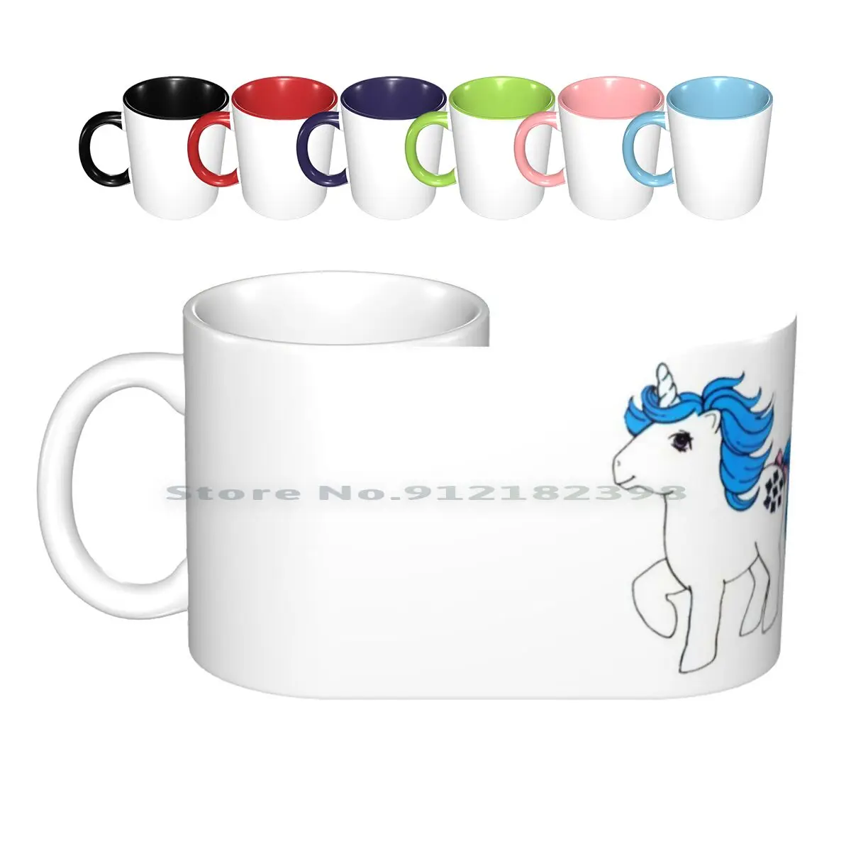 My Little Majesty Unicorn Ceramic Mugs Coffee Cups Milk Tea Mug My Little Little My Unicorn Rainbow Pastel 80s Vintage Cartoon