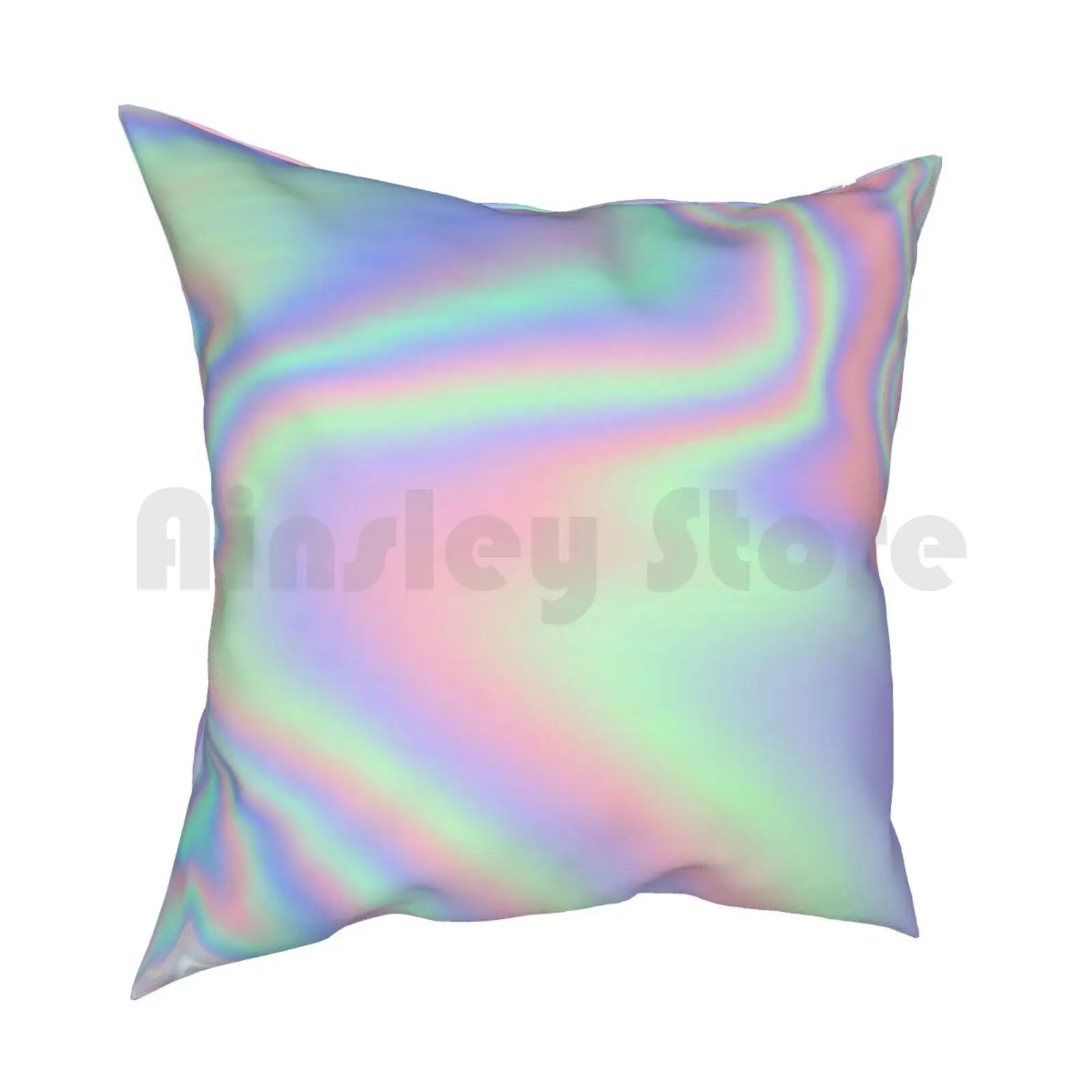 Holographic Pattern Pillow Case Printed Home Soft DIY Pillow cover Psychedelic Material Shine Shiny Rainbow Light Holograph