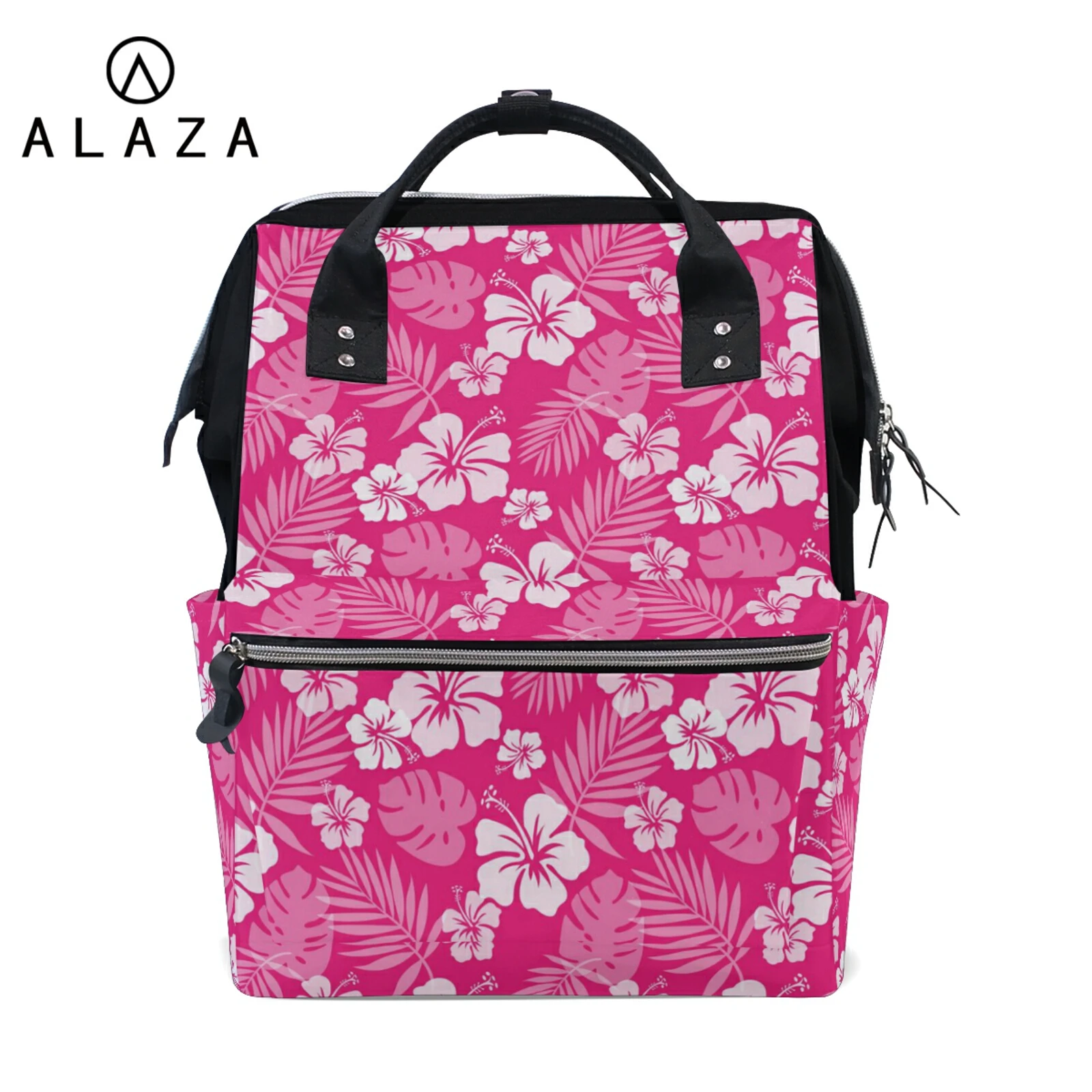 ALAZA Fashion Mummy Maternity Nappy Bag Floral Print Large Capacity Baby Bag Travel Backpack Designer Nursing Bag for Baby Care