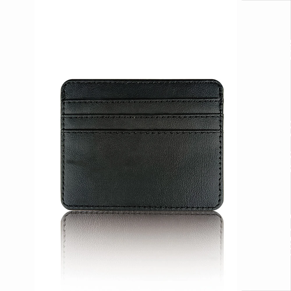 4-Card Ultra-Thin Card Case Large Capacity Solid Color Card Holder Multi-Card Position Leather Pu Multifunctional Wallet Women