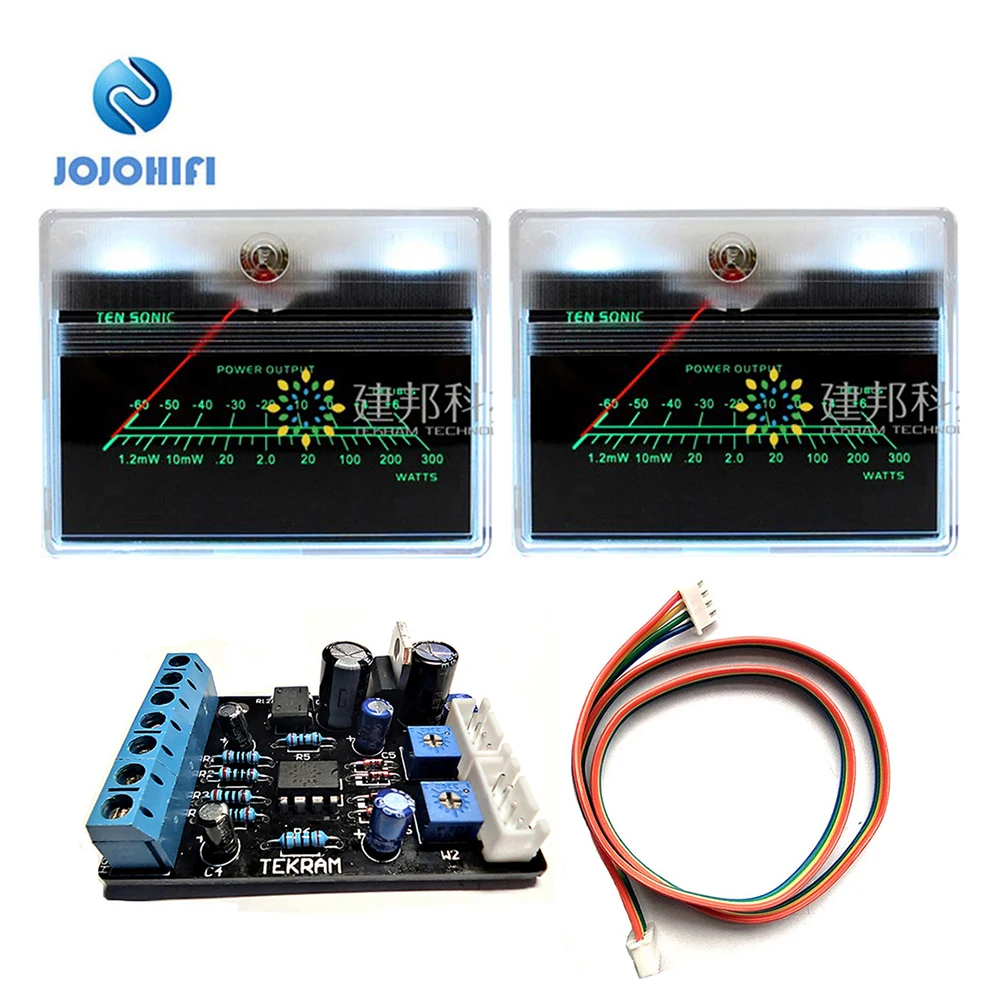 2pcs TN-90 Inverted VU Meter + 1pcs Driver Board DB Power Discharge Flat Table Pre-Stage Sound Card Pressure with Backlight