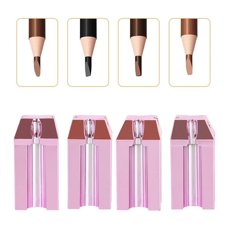 New Eyebrow Pencil Sharpener Pink for Microblading Permanent Makeup Eyebrow Accessories with 4 Types Insert Slot Tattoo Supplies