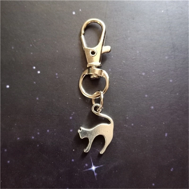 Cat Keychain, Cat Lover Gift, Witch's Cat Jewelry ,Halloween Keychain,Kitten Keychain, Cat Lover Keychain, Cat Gift