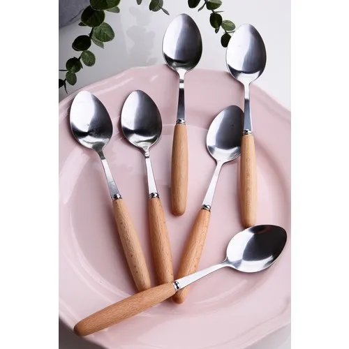 Queen's Kitchen 6 Pcs Bamboo Handle Lux Tablespoons