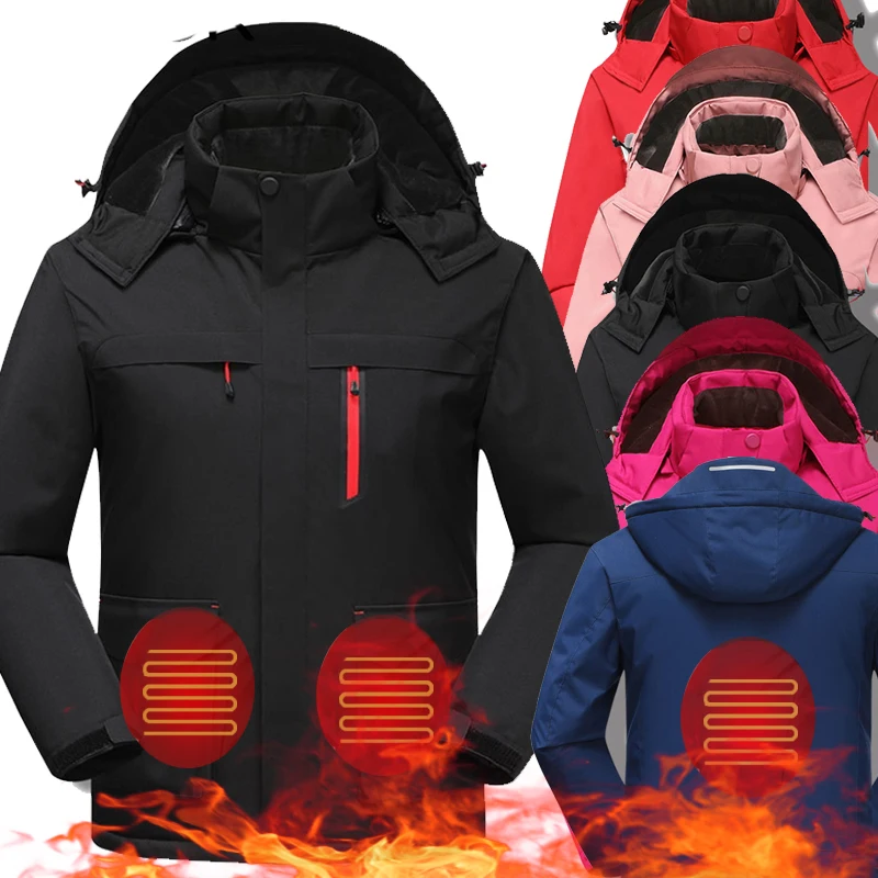 Men Women Outdoor Electric Heated Jacket Heating Waistcoat USB Thermal Warm Cloth Feather Vest Sale Plus Size Winter Jacket