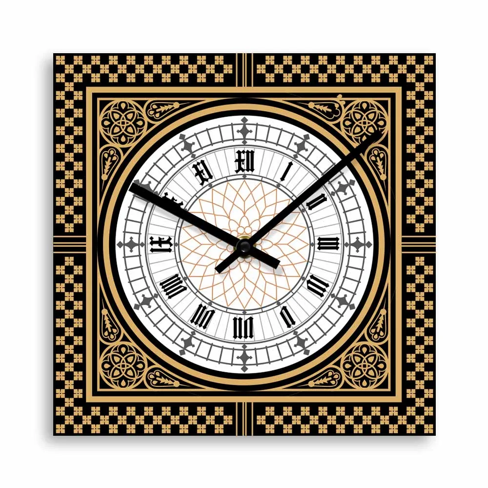 

Dial Victorian Clock Big Ben Silent Move Square Wall Clock For Living Room Bedroom Great Britain Retro Décor Watch London Gift
