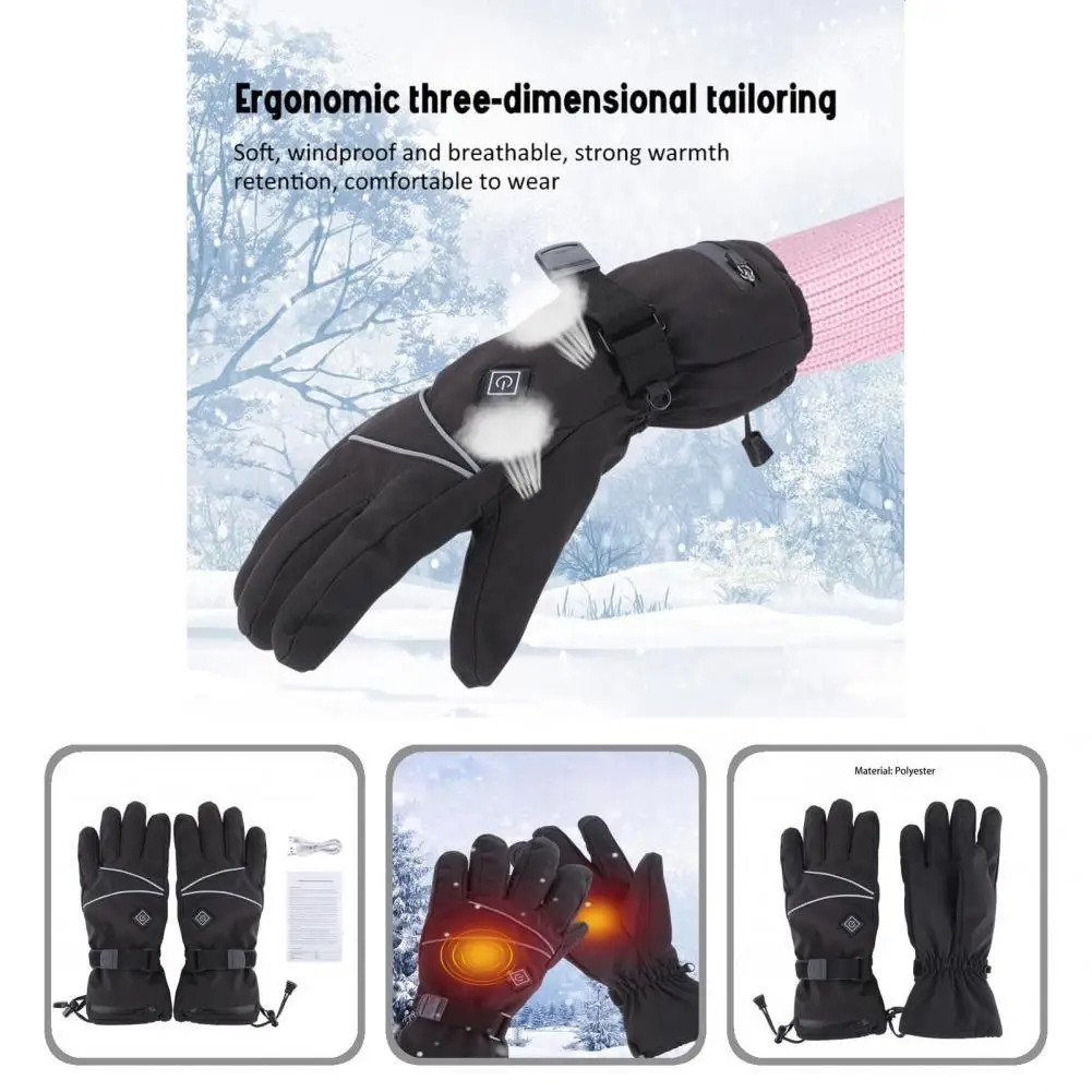 

Electric Heating Gloves Windproof Electric USB Mittens Cycling Heated Gloves Practical Electric Gloves