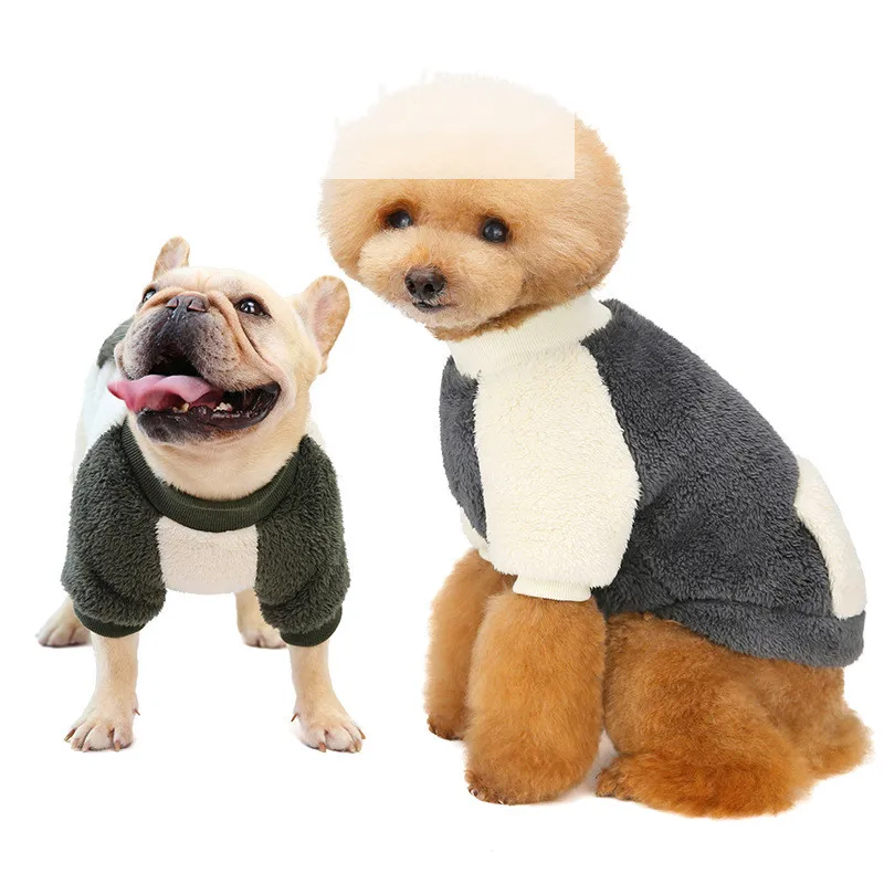 Pet Clothes Round Tie Pocket Dog Fleece Warm Micro-elastic Dog Coat Puppy Clothes