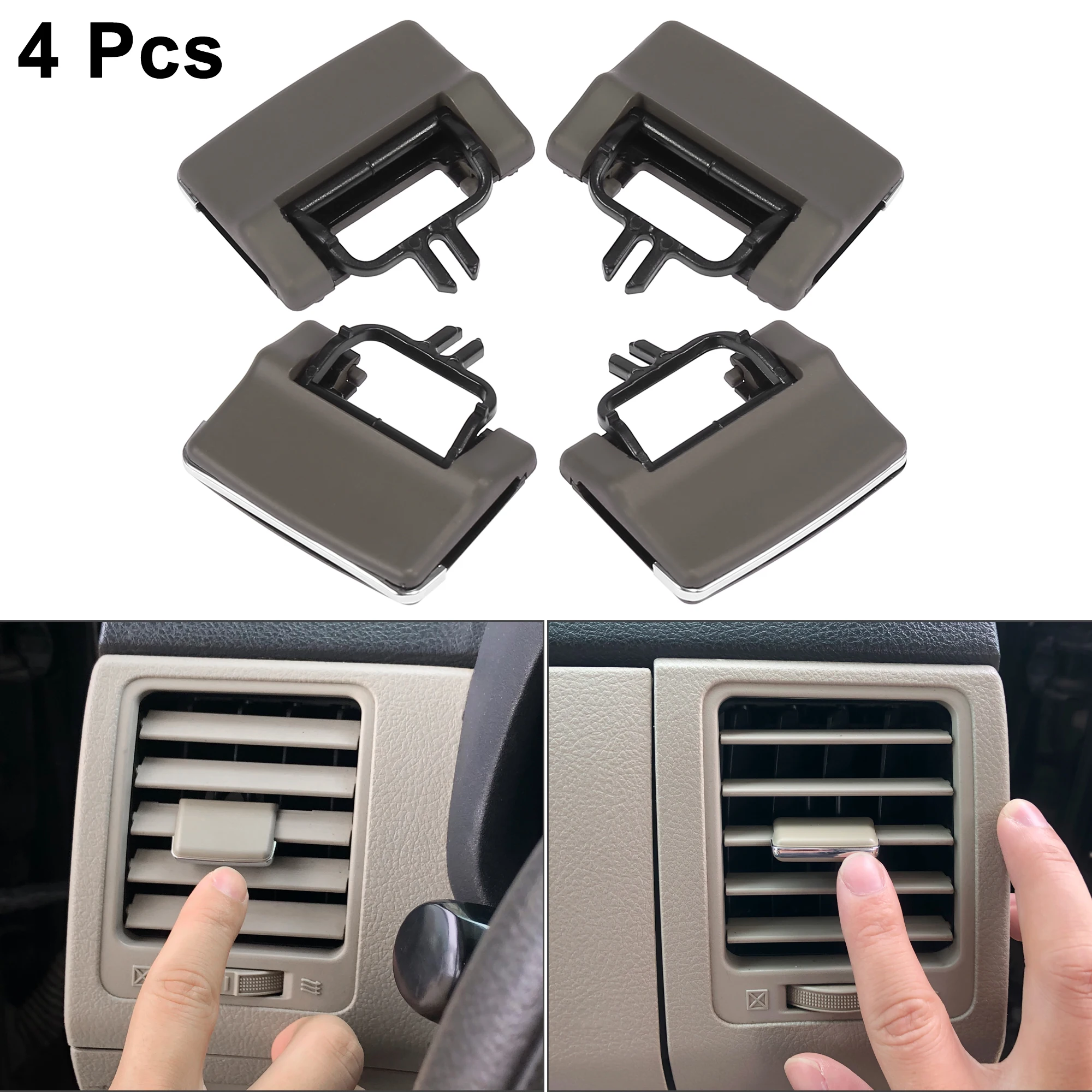 Uxcell Front Left Right AC Vent Air Conditioning Vent Outlet Tab Clips Fit for Mercedes Benz GL450 ML350 - Pack of 4 Brown