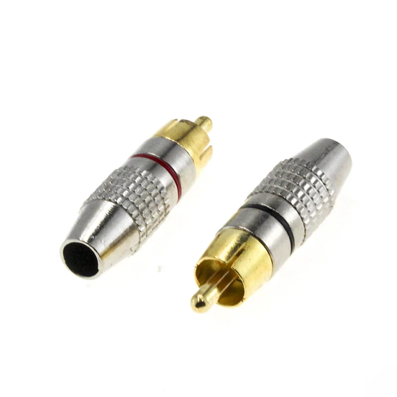 2/6 Pcs Soldeer-Gratis 270 Lotus Hoofd Rca Metalen Vernikkeld Shell Stereo Video Audio Plug Av Connector