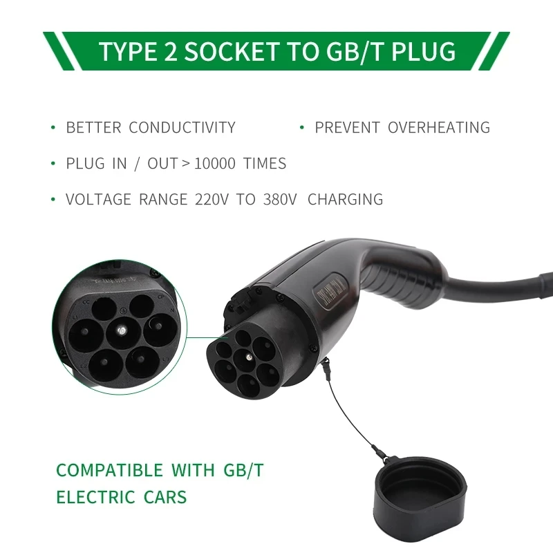 Adattatore da Type2 A GBT EVSE 16A/32A 1P/questo adattatore utilizzare per caricare un caricatore per auto elettrica GB/T su caricabatterie EV tipo