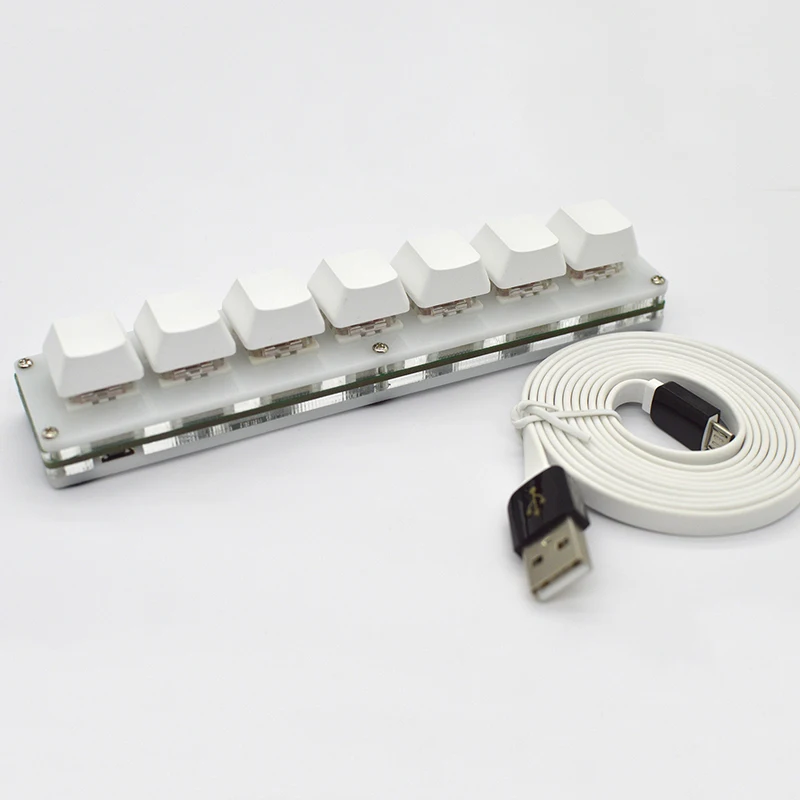 Teclado programável com 7 teclas, programação macro usb para desenho, faça você mesmo