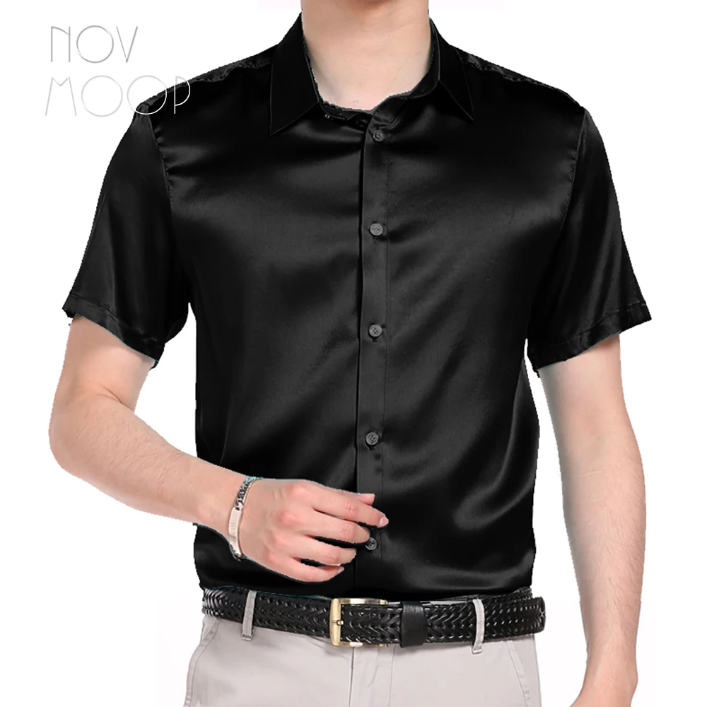 Multi color solid natural silk shirts short sleeve business shirt cheap chemise homm camiseta masculina vetement homme LT1498