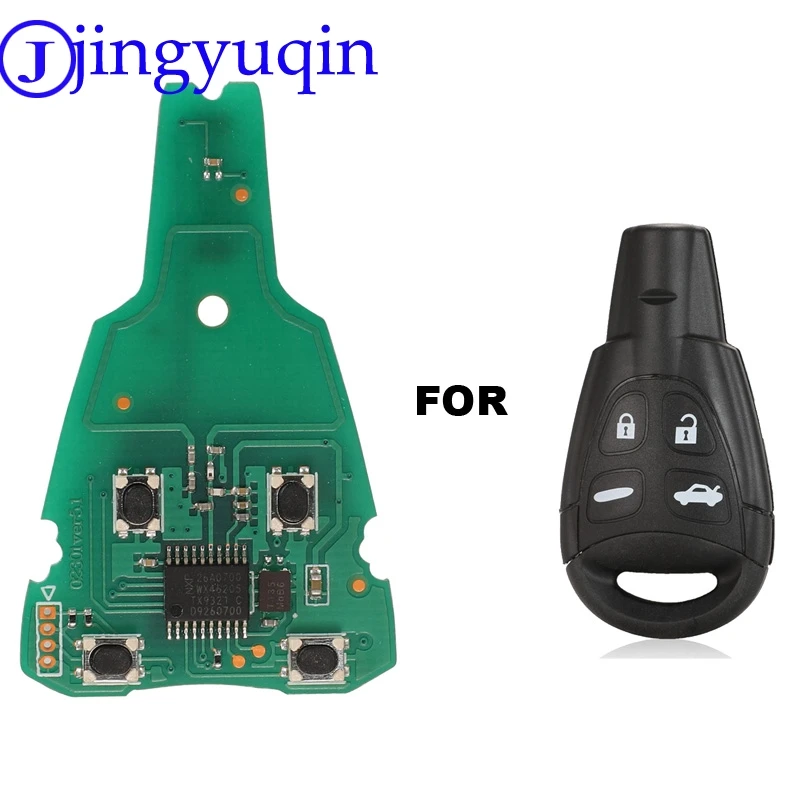 jingyuqin Remote Key Fob 433Mhz PCF7946AT For SAAB 9-3 9-5 2003-2010 LTQSAAM433TX Replacement Refit Car Remote Board Only