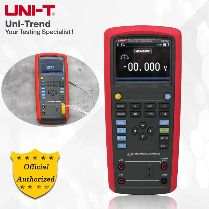 UNI-T UT714 Multifunction Temperature Process Calibrator; handheld high-precision thermocouple calibration source meter