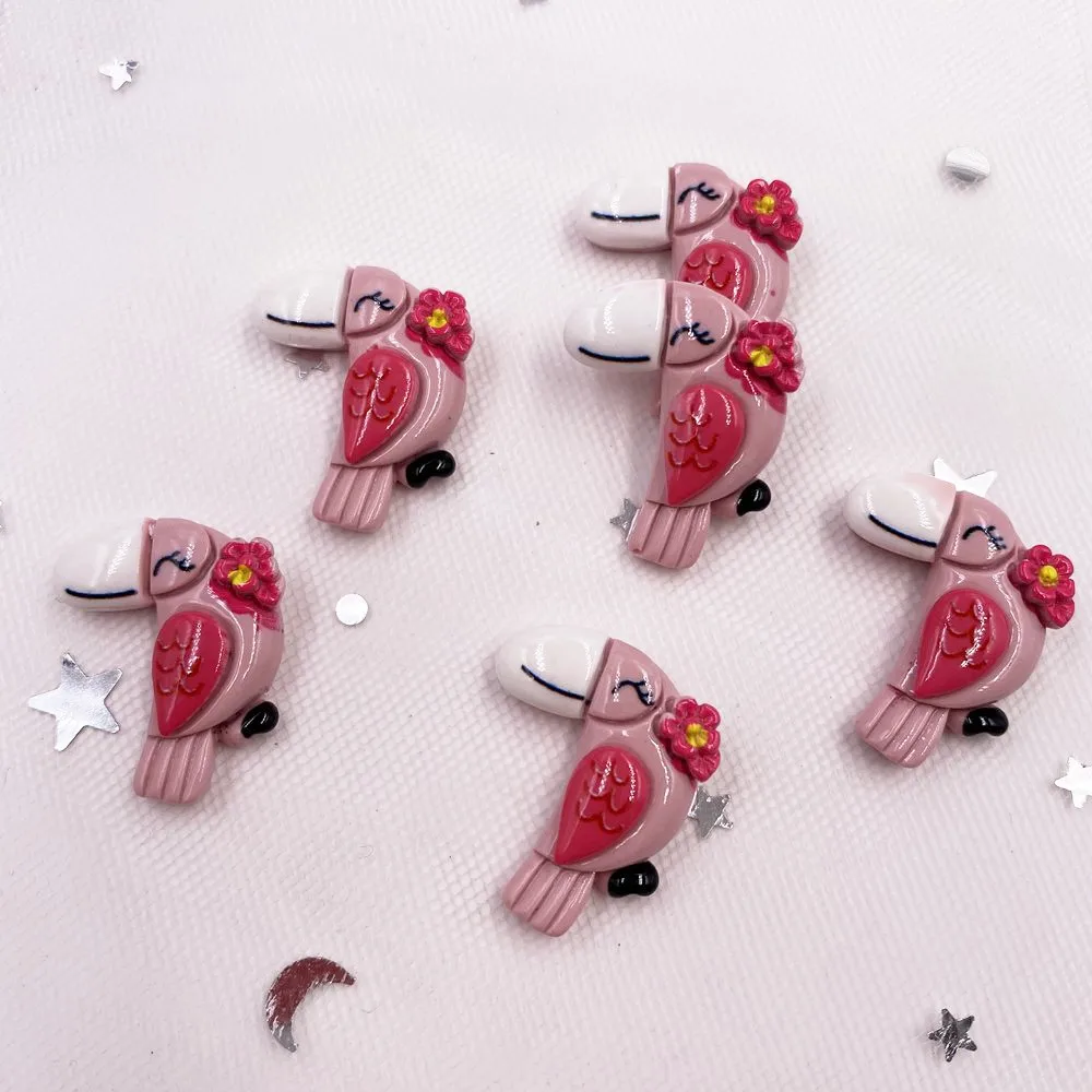 Resin Kawaii Colorful Lovely Woodpecker Flatback Cabochon Stone 12PCS Scrapbook DIY Decor Home Figurine Crafts OH430