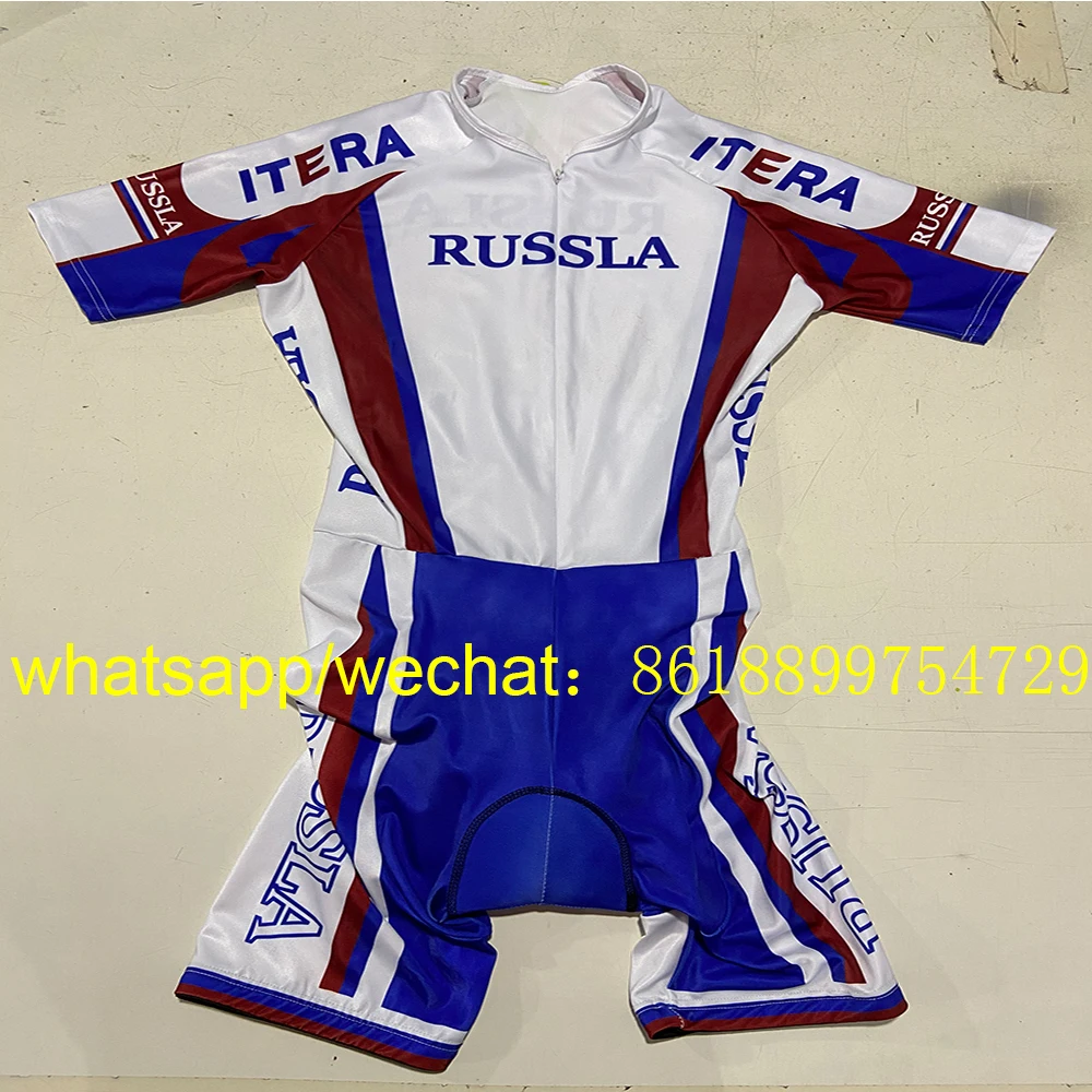 RUSSIA Ciclismo tuta manica lunga Kit uomo bici Triathlon giro tuta bicicletta Jersey Body Speedsuit Roupa Ciclismo bavaglino corto