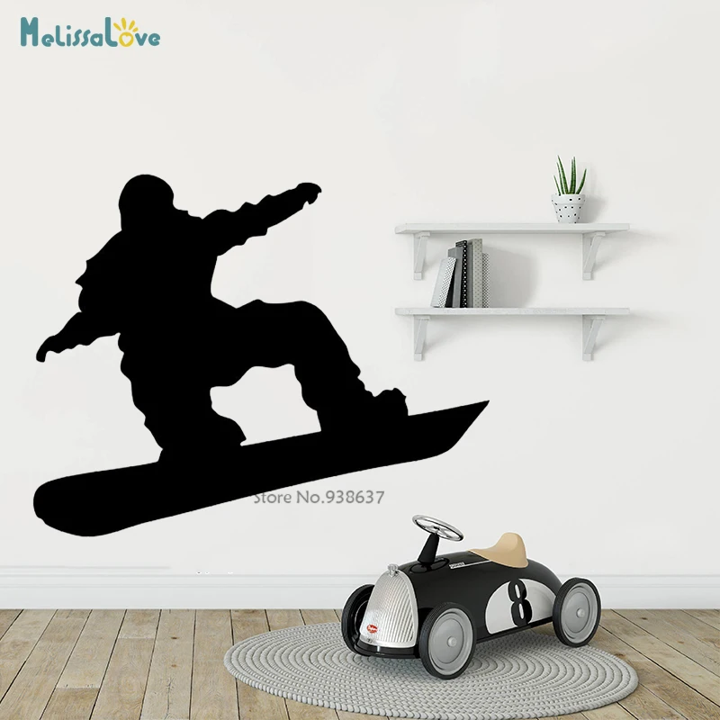 New Style Wall Decals Snowboard Sport Winter Snow Vinyl Sticker Decal Bedroom Sofa Background Art Decor Mural Wallpapers CL360