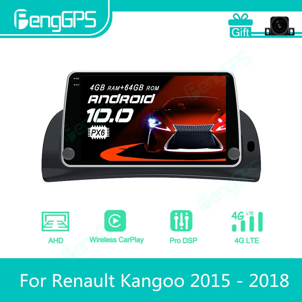 For Renault Kangoo 2015 - 2018 Android Car Radio Stereo Multimedia DVD Player 2 Din Autoradio GPS Navigation PX6 Unit Screen