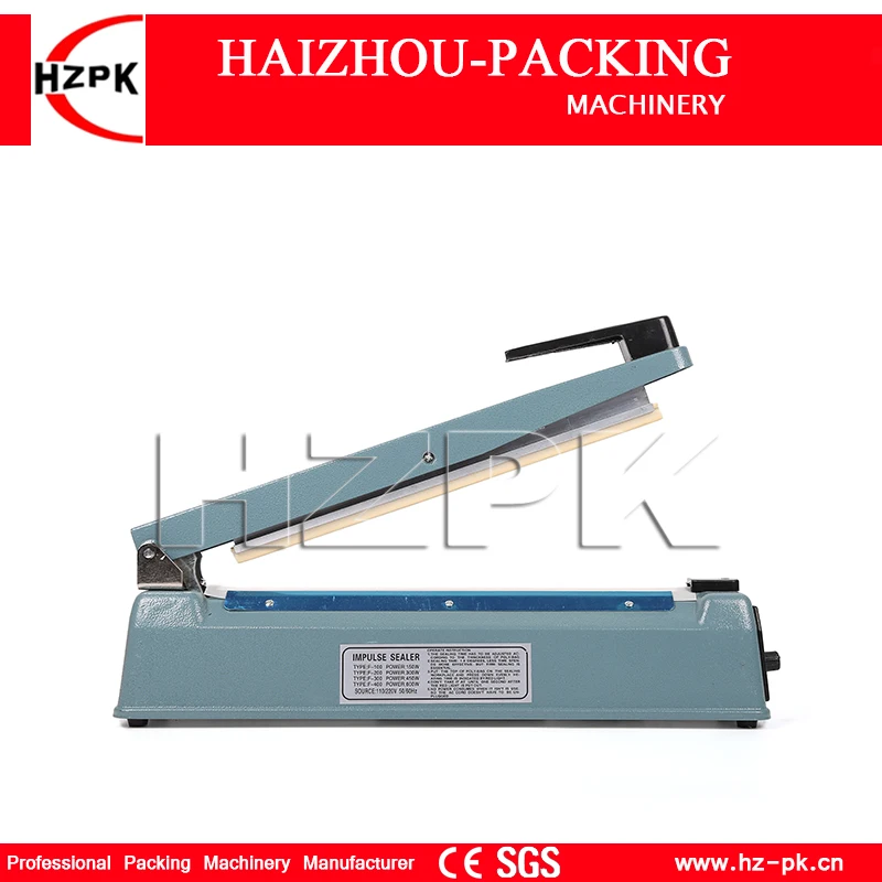 HZPK Iron Body Heat Impulse Plastic Aluminum Bag Sealing Manual Sealer Small Home Kitchen Machine Packing Machine 300mm ISF-300