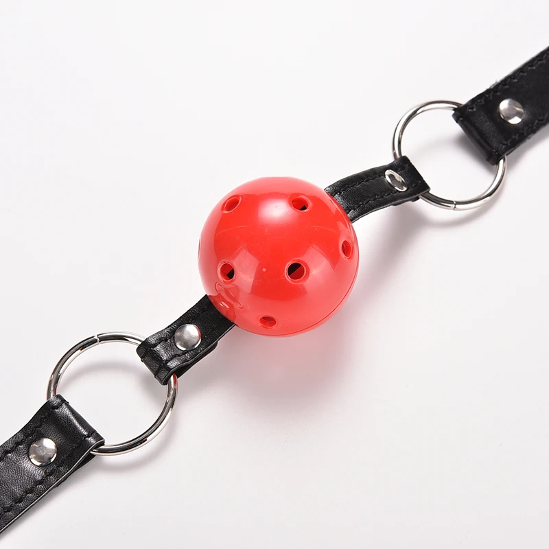 1PCS Adult Games Silicone Ball Oral Fixation Bondage Mouth Gag Mouth Stuffed PU Leather Band Sex Toys for Couples