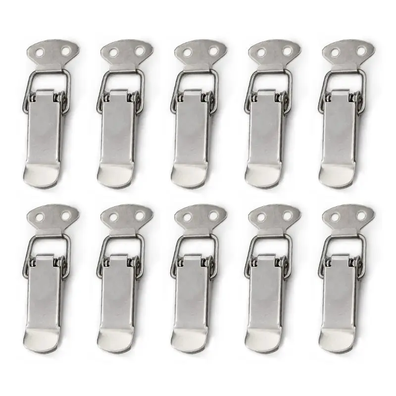 

10 Pcs Suitcase Chest Buckle Hasp Cabinet Luggage Closure Spring Loaded Toggle Tie DIY Metal Buckles Lock Fasteners Tools