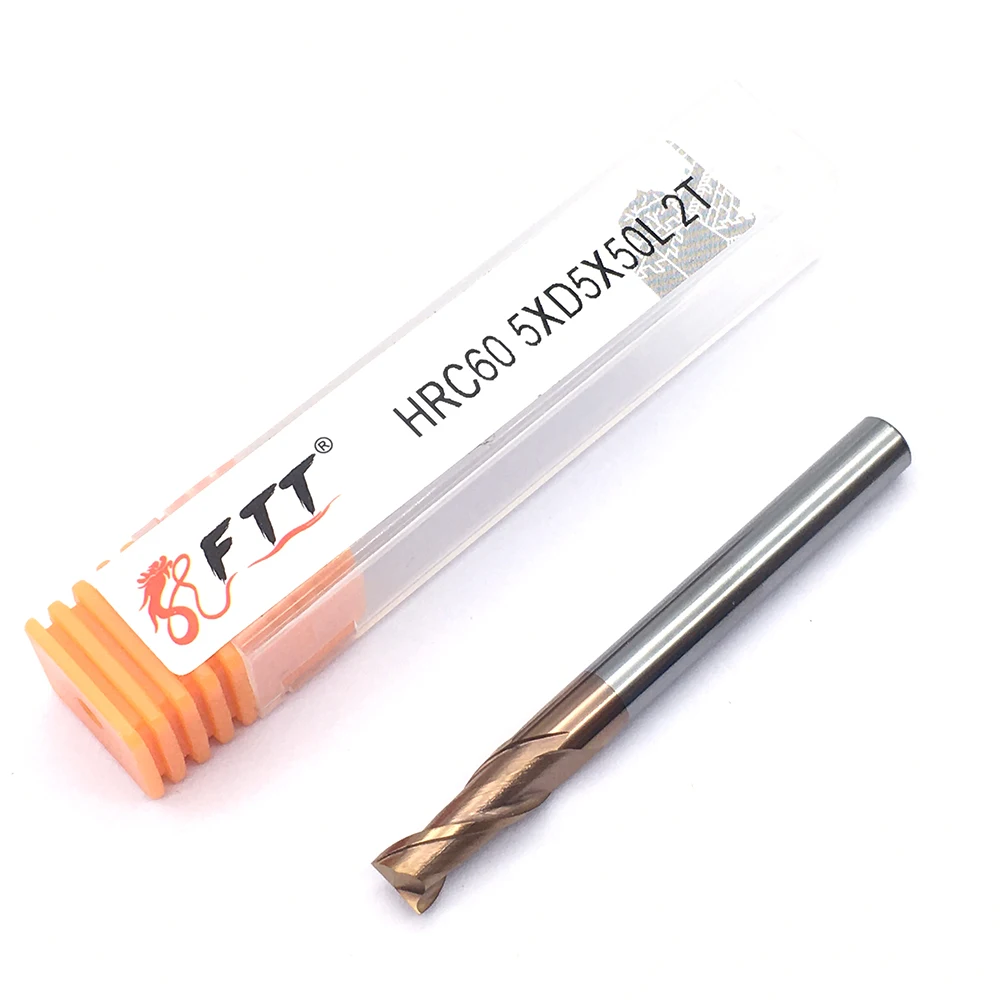 1 قطعة HRC60 2F 5.0XD5X50L التنغستن الصلب طحن القاطع ماشينج آلة طحن أدوات Endmill سبيكة للصلب النجارة نك