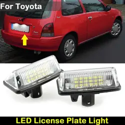 For Toyota Corolla E11 Crown S180 Starlet EP91 Vios Previa ACR50 GSR50  Car Rear white LED license plate light number plate lamp