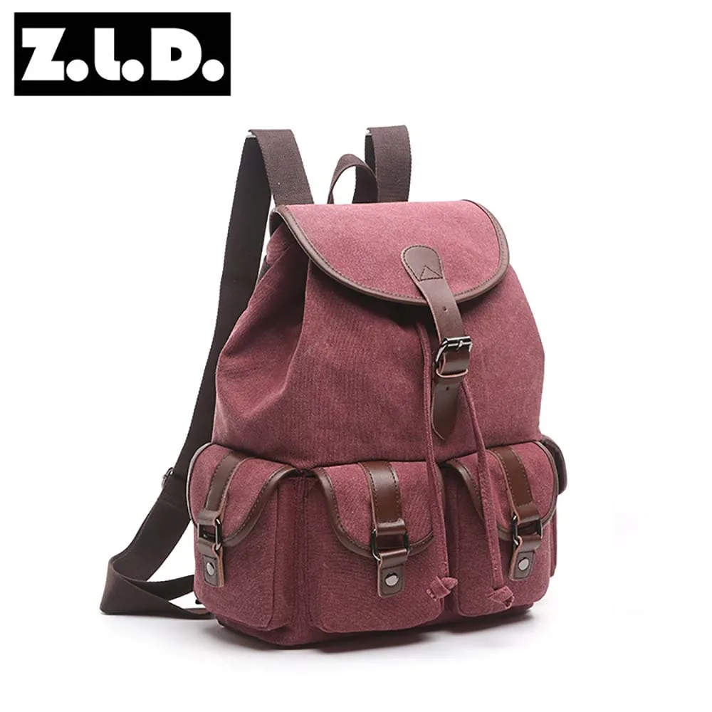 Casual Women Canvas Backpack Drawstring Bag Schoolbag for Teenagers Girls Bagpack Vintage Knapsack Mochila Bolso Travel Rucksack