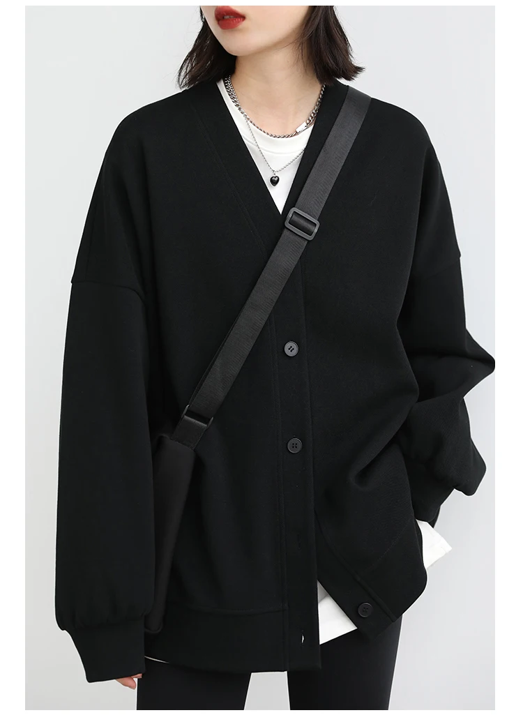 CHIC VEN Korean Women's Sweatshirts Solid Plush Thick Warm Loose Casual Female Tops Office Lady Coats Jacket Autumn Winter 2026