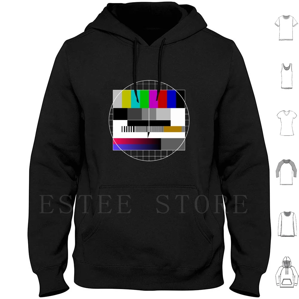 Test Picture | Retro | 80s 90s Hoodies Test Tv Pattern Test Image Tv Test Pattern Retro Screen Cult Movie Costume